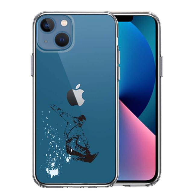 iPhone13mini ケース クリアアクロバティックスノーボード スマホケース 側面ソフト 背面ハード ハイブリッ UA16774380-3981 送料無料-0