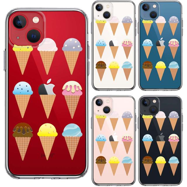 iPhone13mini ケース クリアアイスクリーム スマホケース 側面ソフト 背面ハード ハイブリッド 送料無料-1