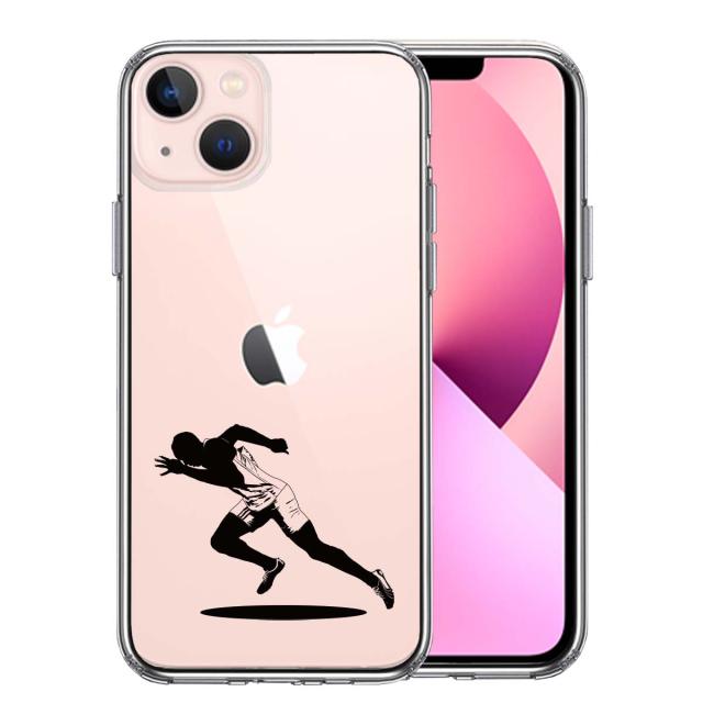 iPhone13mini ケース クリアスプリンター 走者 ランナー スマホケース 側面ソフト 背面ハード ハイブリッド 送料無料-0