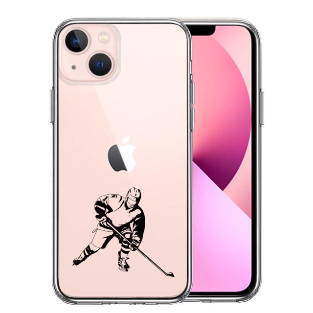 iPhone13mini ケース クリアアイスホッケー２ スマホケース 側面ソフト 背面ハード ハイブリッド 送料無料-0