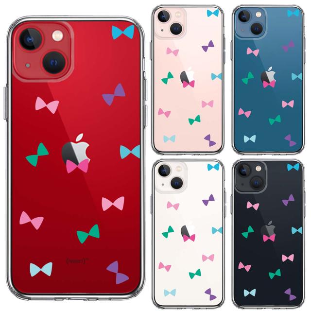 iPhone13mini ケース クリアリボン スマホケース 側面ソフト 背面ハード ハイブリッド UA16774328-4032 送料無料-1