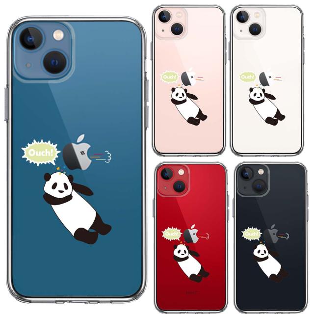 iPhone13mini ケース クリアだれパンダ 直撃 ouch スマホケース 側面ソフト 背面ハード ハイブリッド 送料無料-1