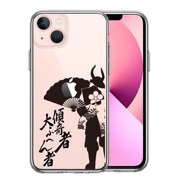 iPhone13 ケース クリア前田慶次 扇子 傾奇者 スマホケース 側面ソフト 背面ハード ハイブリッド 送料無料-0