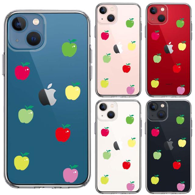 iPhone13 ケース クリアアップル 水玉 スマホケース 側面ソフト 背面ハード ハイブリッド 送料無料-1