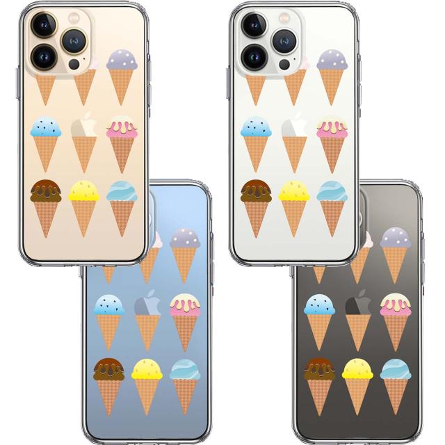iPhone13Pro ケース クリアアイスクリーム スマホケース 側面ソフト 背面ハード ハイブリッド 送料無料-1