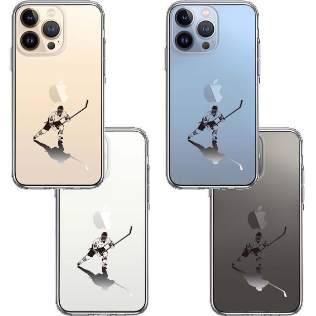 iPhone13Pro ケース クリアアイスホッケー 影付き スマホケース 側面ソフト 背面ハード ハイブリッド 送料無料-1