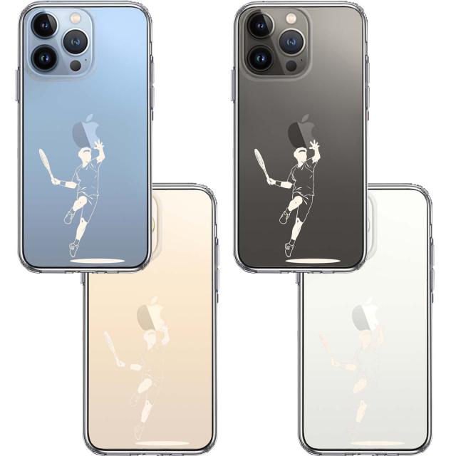 iPhone13Pro ケース クリアテニス ホワイト スマホケース 側面ソフト 背面ハード ハイブリッド 送料無料-1
