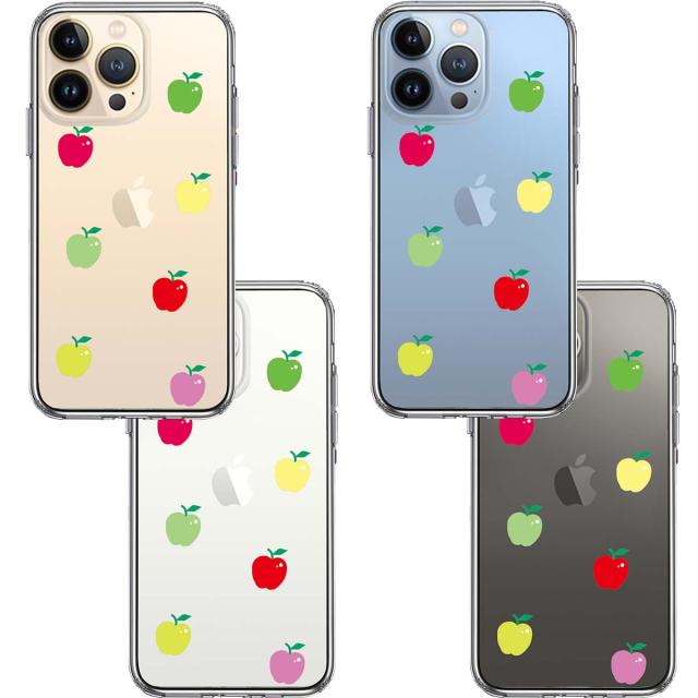 iPhone13Pro ケース クリアアップル 水玉 スマホケース 側面ソフト 背面ハード ハイブリッド 送料無料-1