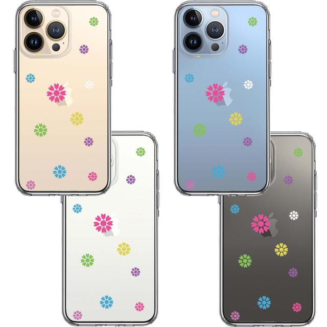 iPhone13Pro ケース クリアカラフル 花柄 スマホケース 側面ソフト 背面ハード ハイブリッド 送料無料-1