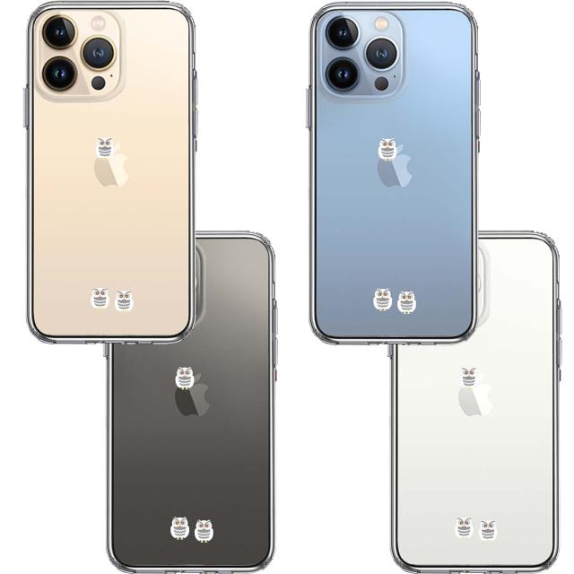 iPhone13Pro ケース クリアふくろう 三羽 スマホケース 側面ソフト 背面ハード ハイブリッド 送料無料-1