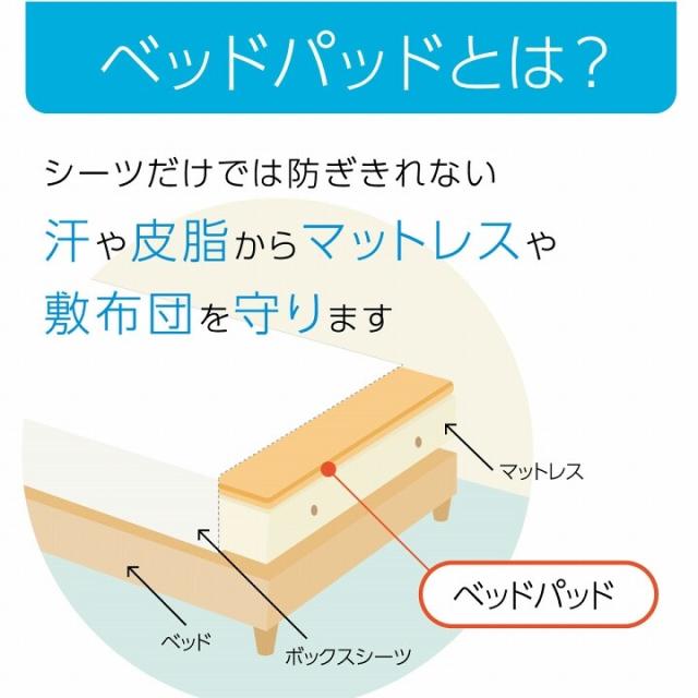 寝具 快適睡眠 ベッドパッド 約100×200cm 洗える アレルプルーフ 抗菌 消臭 アレル物質吸着 ベッドパッド 防水 送料無料-0