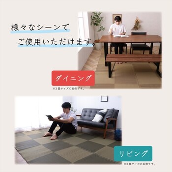 ラグ 洗える ござ 江戸間2畳(約174×174cm) 日本製 国産 カーペット 丈夫 敷詰 ラグ 敷物 アウトドア レジャー ペット ラフテル 送料無料-2