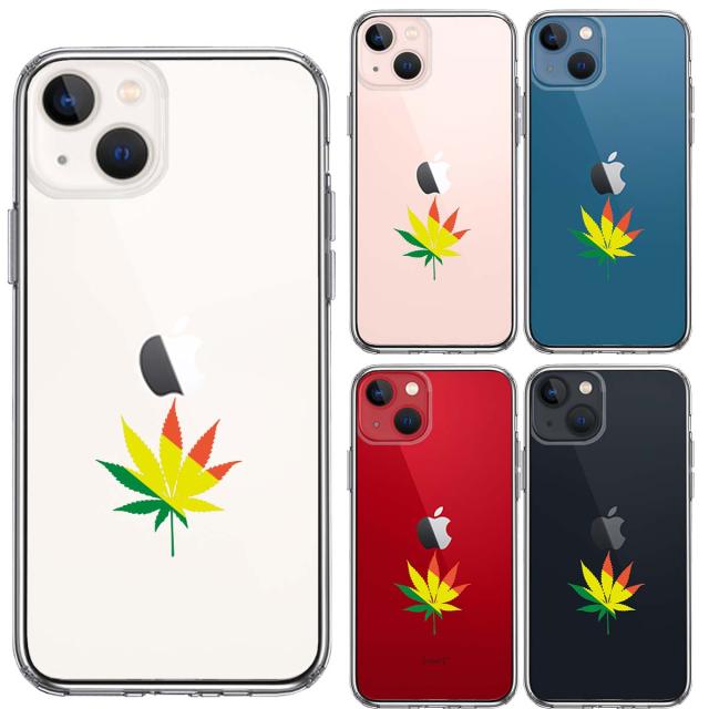 iPhone13mini ケース クリアガンジャ 平和 マーク スマホケース 側面ソフト 背面ハード ハイブリッド 送料無料-1