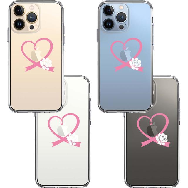 iPhone13Pro ケース クリアハート 白薔薇 スマホケース 側面ソフト 背面ハード ハイブリッド 送料無料-1