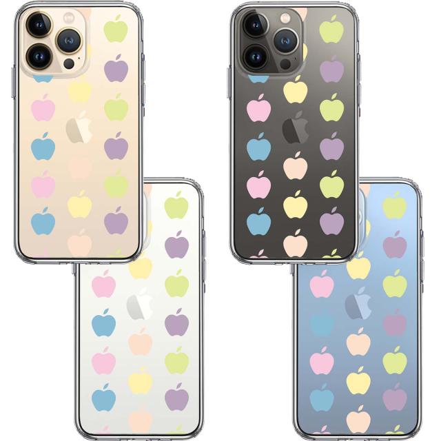 iPhone13Pro ケース クリア林檎 りんご apple 水玉 スマホケース 側面ソフト 背面ハード ハイブリッド 送料無料-1
