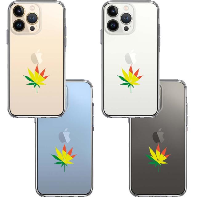 iPhone13Pro ケース クリアガンジャ 平和 マーク スマホケース 側面ソフト 背面ハード ハイブリッド 送料無料-1