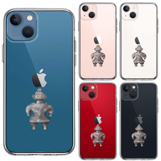 iPhone13 ケース クリア縄文 遮光器土偶 スマホケース 側面ソフト 背面ハード ハイブリッド 送料無料-1