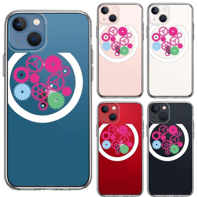 iPhone13 ケース クリア歯車 時計 スマホケース 側面ソフト 背面ハード ハイブリッド 送料無料-1