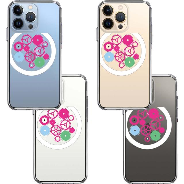 iPhone13Pro ケース クリア歯車 時計 スマホケース 側面ソフト 背面ハード ハイブリッド 送料無料-1