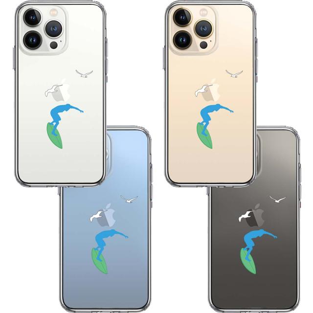 iPhone13Pro ケース クリアサーファーカモメ スマホケース 側面ソフト 背面ハード ハイブリッド 送料無料-1