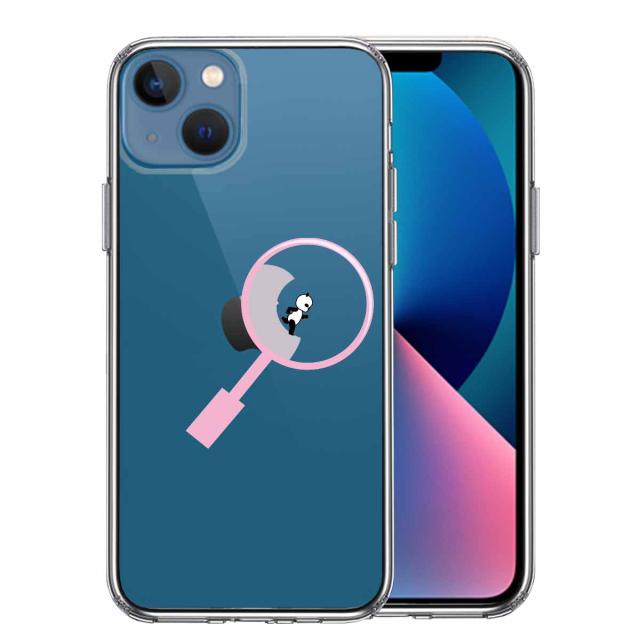 iPhone13mini ケース クリアよく見たら パンダ 小走り中! スマホケース 側面ソフト 背面ハード ハイブリッド 送料無料-0