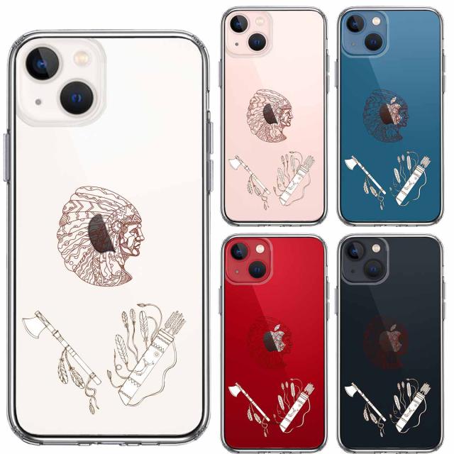 iPhone13mini ケース クリアネイティブアメリカン スマホケース 側面ソフト 背面ハード ハイブリッド 送料無料-1