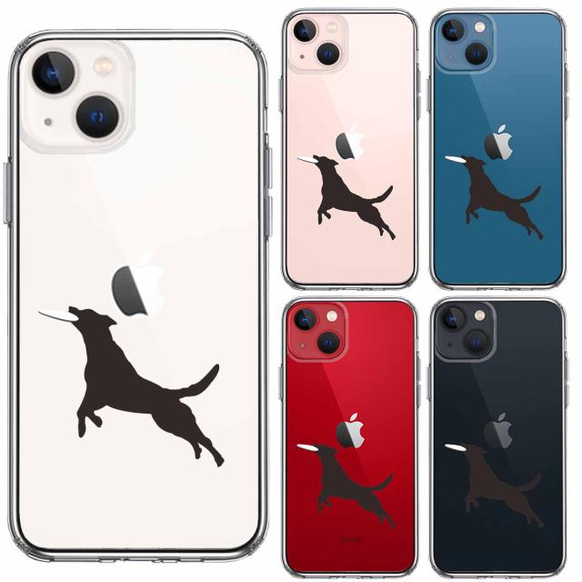 iPhone13mini ケース クリアわんこ フリスビードッグ スマホケース 側面ソフト 背面ハード ハイブリッド 送料無料-1