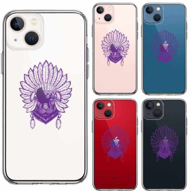 iPhone13 ケース クリアネイティブアメリカン ヒョウ 豹 スマホケース 側面ソフト 背面ハード ハイブリッド 送料無料-1