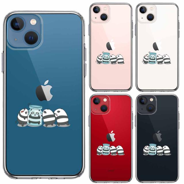 iPhone13 ケース クリアカプセル パンダ スマホケース 側面ソフト 背面ハード ハイブリッド 送料無料-1