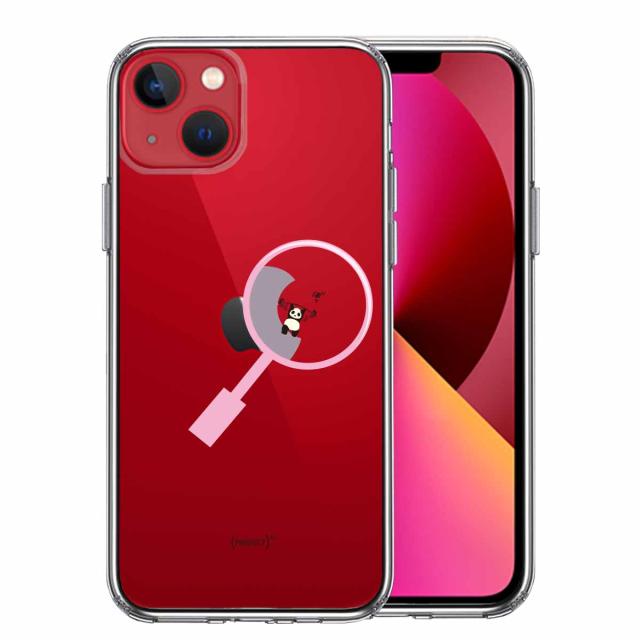 iPhone13 ケース クリアよく見たら パンダ トレーニング中! スマホケース 側面ソフト 背面ハード ハイブリッド 送料無料-0