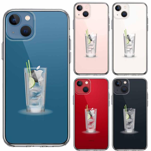 iPhone13 ケース クリアapple リンゴ カクテル スマホケース 側面ソフト 背面ハード ハイブリッド 送料無料-1