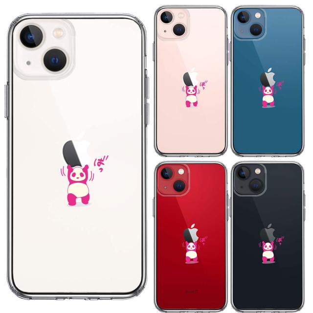 iPhone13 ケース クリアパンダ 重量挙げ 努力感 ピンク スマホケース 側面ソフト 背面ハード ハイブリッド 送料無料-1