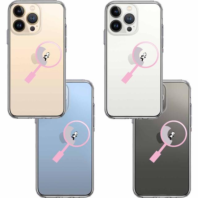 iPhone13Pro ケース クリアよく見たら パンダ 小走り中! スマホケース 側面ソフト 背面ハード ハイブリッド 送料無料-1