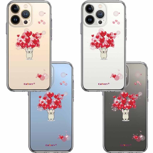 iPhone13Pro ケース クリアコアラ ハート いっぱい スマホケース 側面ソフト 背面ハード ハイブリッド 送料無料-1