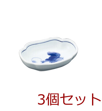 和食器 かぶら絵楕円小皿 日本製 美濃焼 3セット 送料無料-1