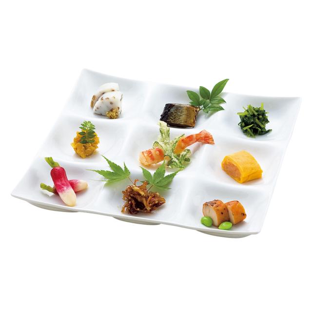 和食器 白磁 凛九つ仕切り 日本製 美濃焼 2セット 送料無料-1