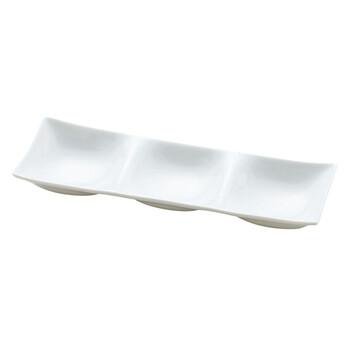 和食器 白磁 凛三つ仕切り 日本製 美濃焼 3個セット 送料無料-1