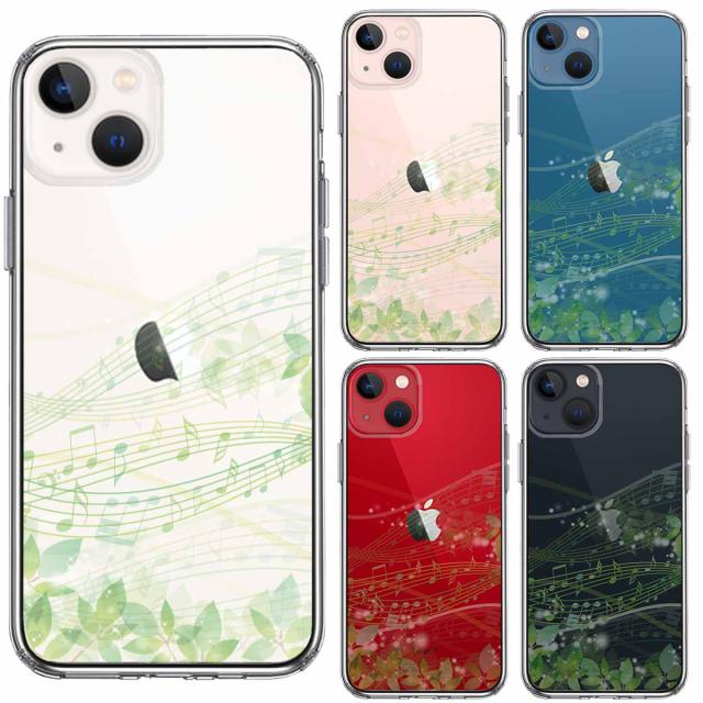 iPhone13mini ケース クリア癒しの森 音符 デザイン スマホケース 側面ソフト 背面ハード ハイブリッド 送料無料-1