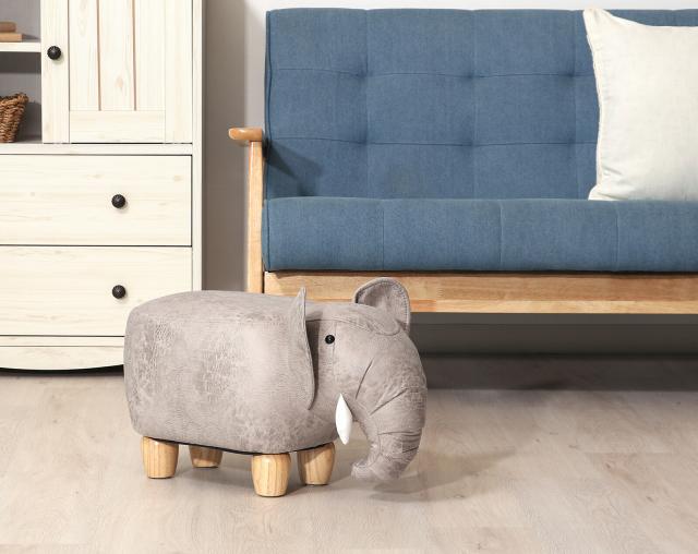 アニマルスツール キュートサイズ カバ ダークグレー 送料無料-12