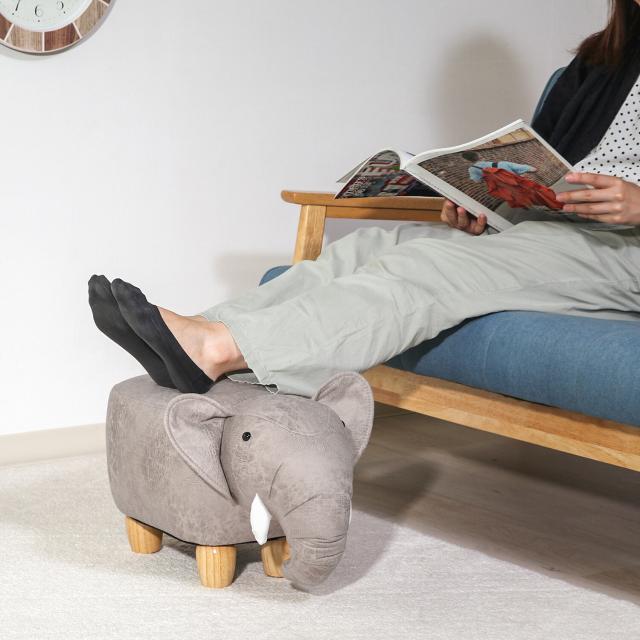 アニマルスツール キュートサイズ カバ ダークグレー 送料無料-14