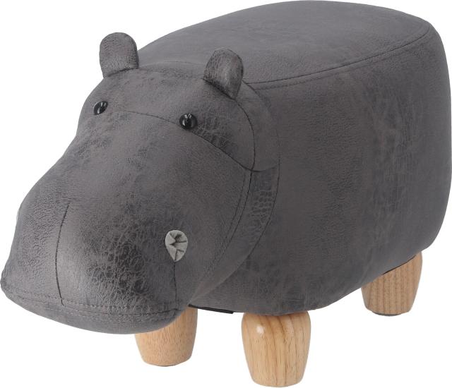 アニマルスツール キュートサイズ カバ ダークグレー 送料無料-20