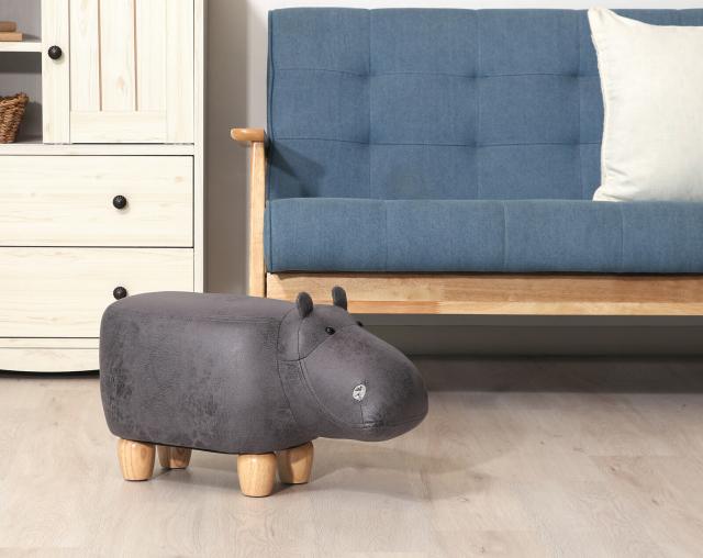 アニマルスツール キュートサイズ カバ ダークグレー 送料無料-21