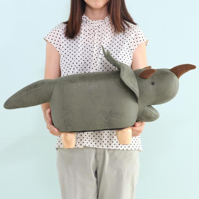 アニマルスツール キュートサイズ カバ ダークグレー 送料無料-7