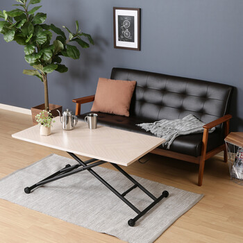 昇降テーブル シルビア ホワイト 送料無料-21