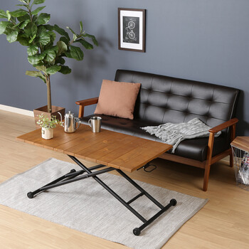 昇降テーブル シルビア ホワイト 送料無料-2