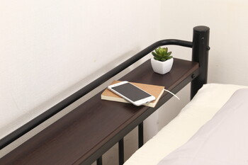 宮付 シングルベッド タンテ アイボリー ブラック 送料無料-8