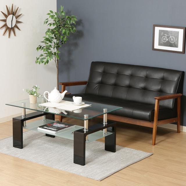 センターテーブル フォーカス ナチュラル ダークブラウン ホワイト ブラック 送料無料-20