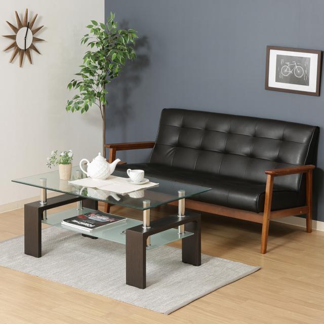 センターテーブル フォーカス ナチュラル ダークブラウン ホワイト ブラック 送料無料-4