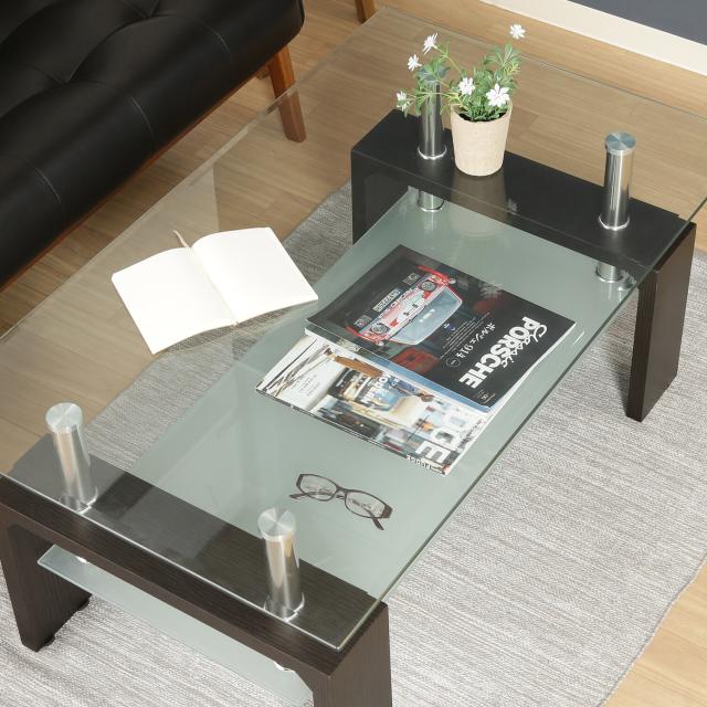 センターテーブル フォーカス ナチュラル ダークブラウン ホワイト ブラック 送料無料-6