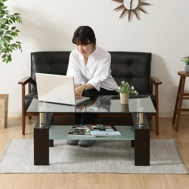 センターテーブル フォーカス ナチュラル ダークブラウン ホワイト ブラック 送料無料-7